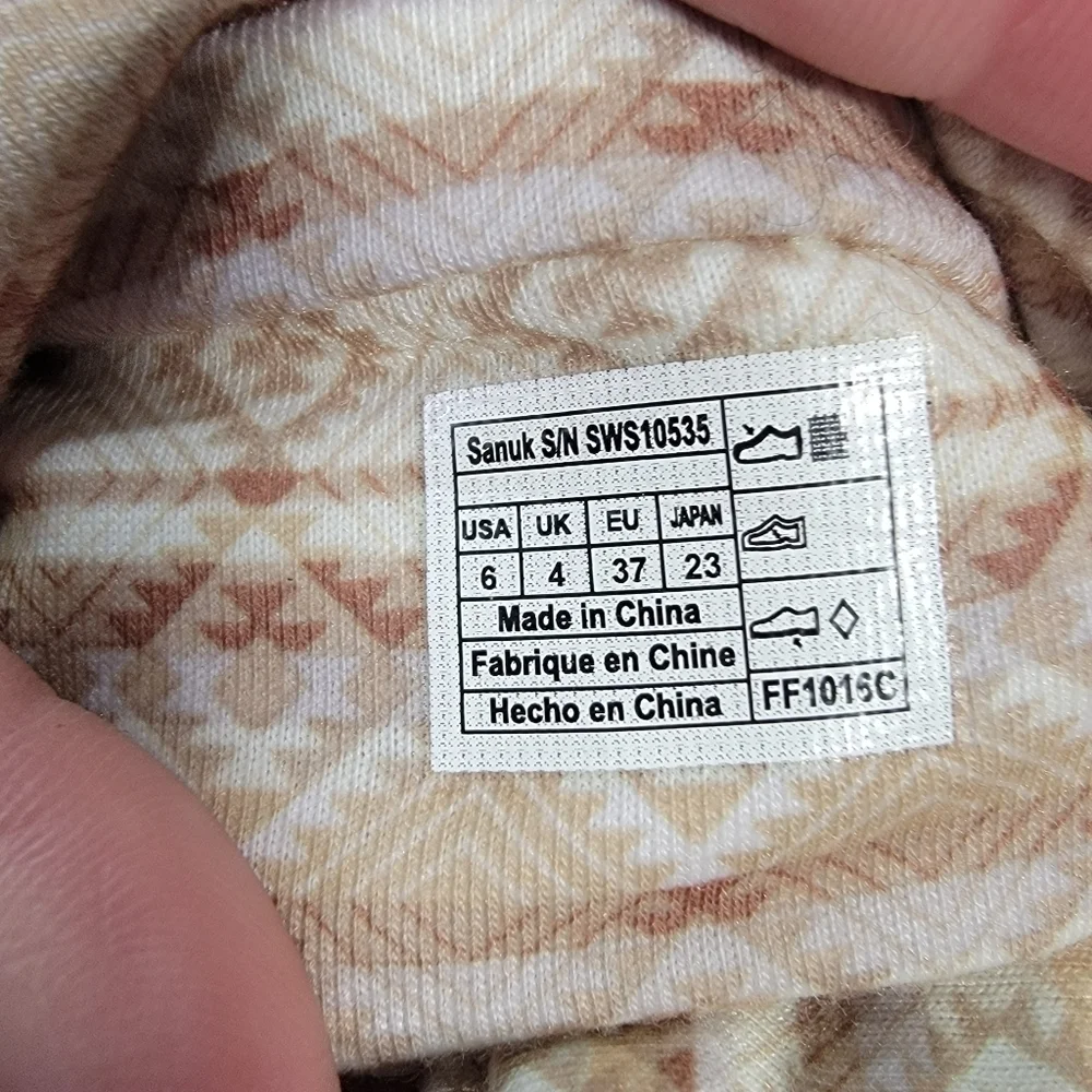NEW Sanuk Yoga Sling 2 Tan Cream Comfy Sandals Fabric Yoga Mat Size 6